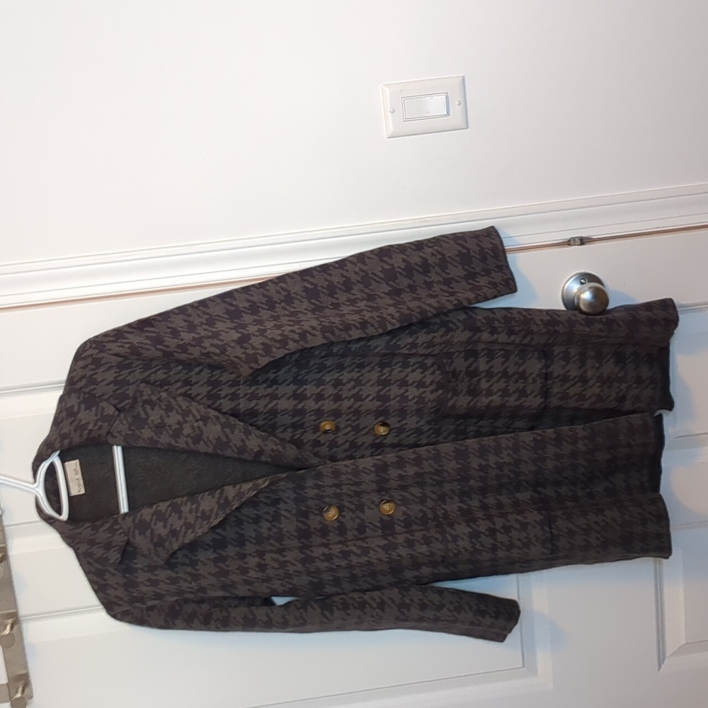 Be Cool Blue Grey Houndstooth Cardigan